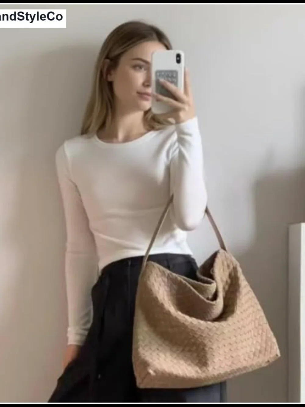 Faux Suede Woven Tote Bag Women Large Hobo Shoulder Purse Vegan
